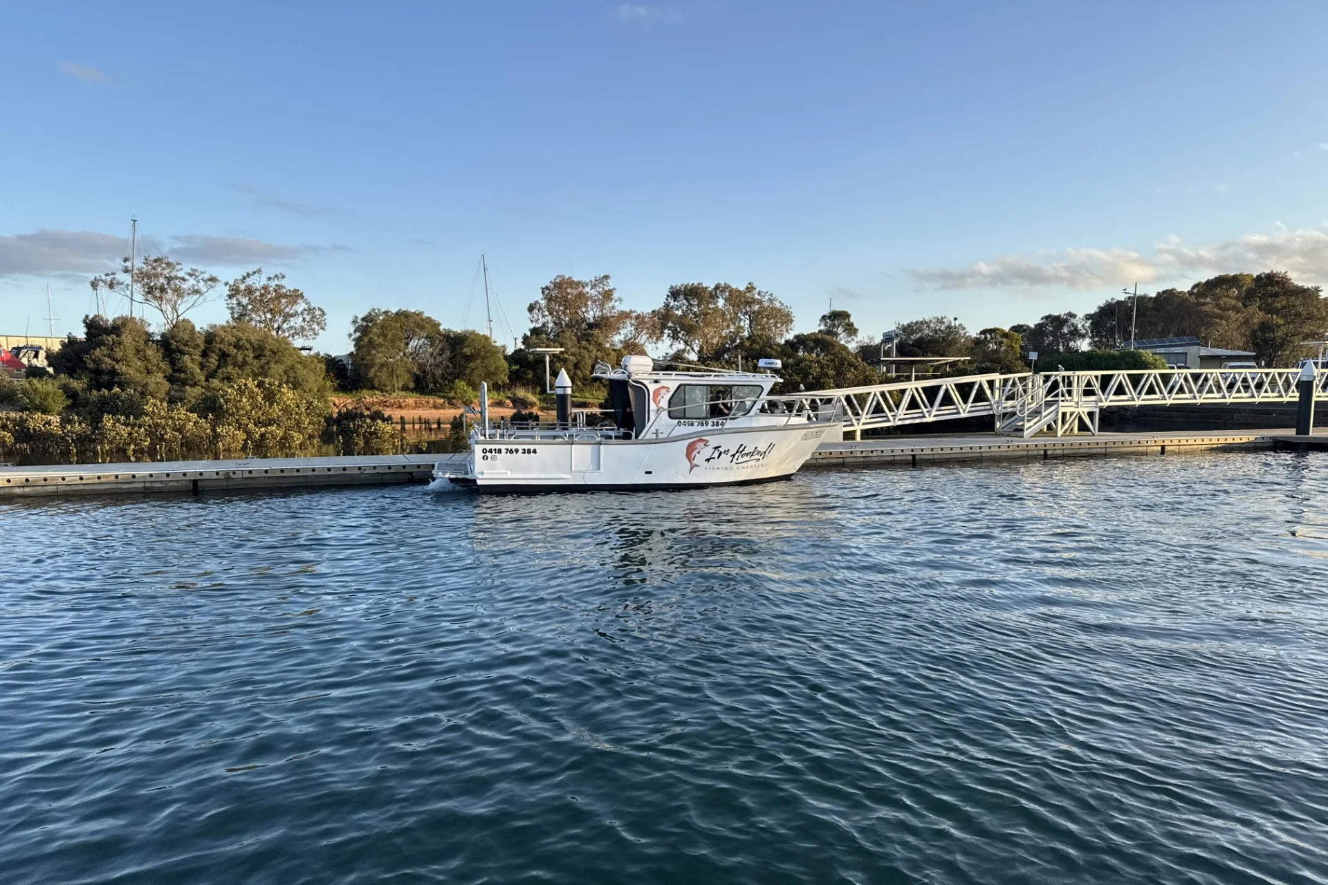 The I'm Hooked boat at the Hastings jetty