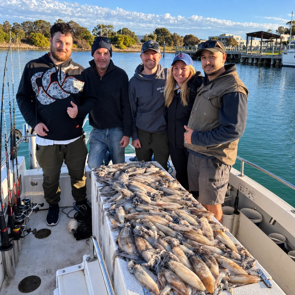 A group with a deck full of Southern Calamari